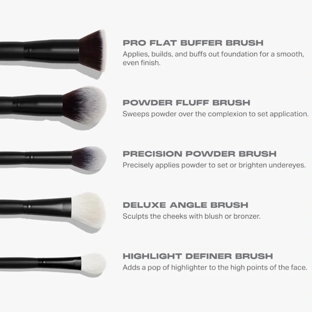 Morphe 5-Piece Face Brush Collection + Bag